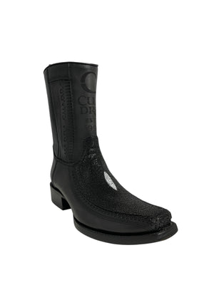 Cuadra Black Stingray Narrow Square Toe - CU783