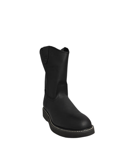 Establo Oiled Leather Black Pull Up Work Boot - 553-03