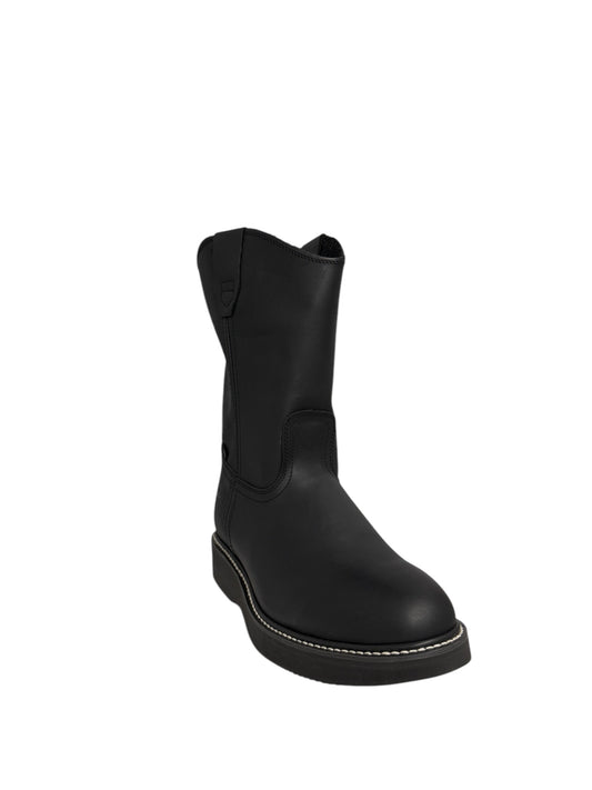 Establo Oiled Leather Black Pull Up Work Boot - 553-03