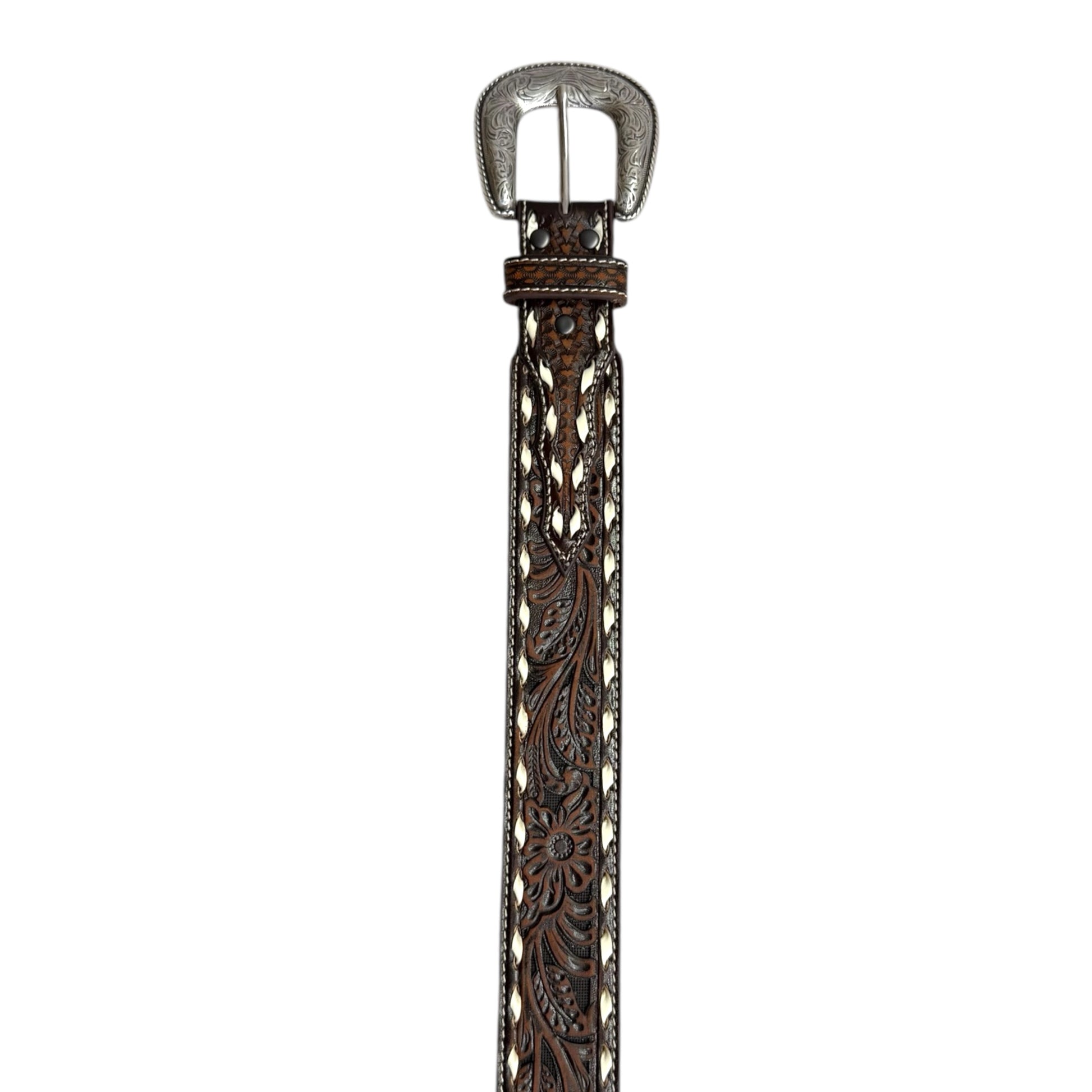 Ariat Brown Floral Embossed Leather Belt