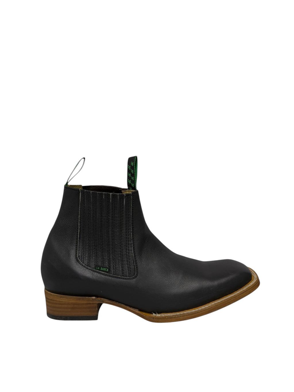 La Barca Square Toe Black Semi-Aniline Leather Ankle Boot - 935