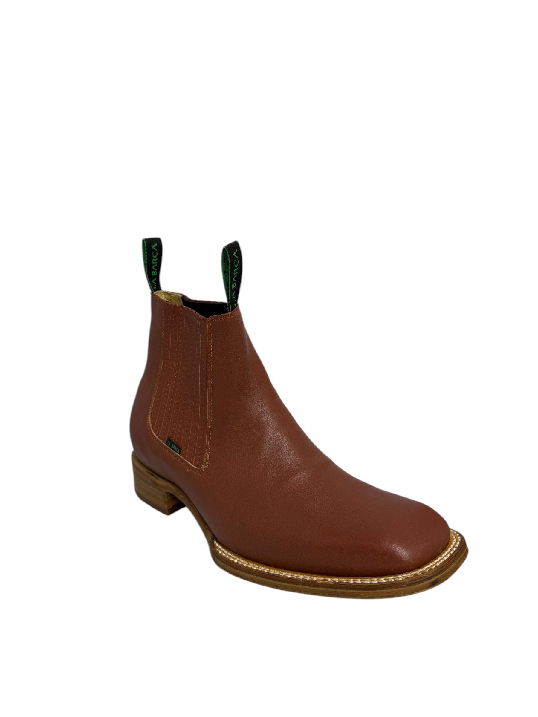 La Barca Square Toe Cognac Semi-Anilina Ankle Boot - 935