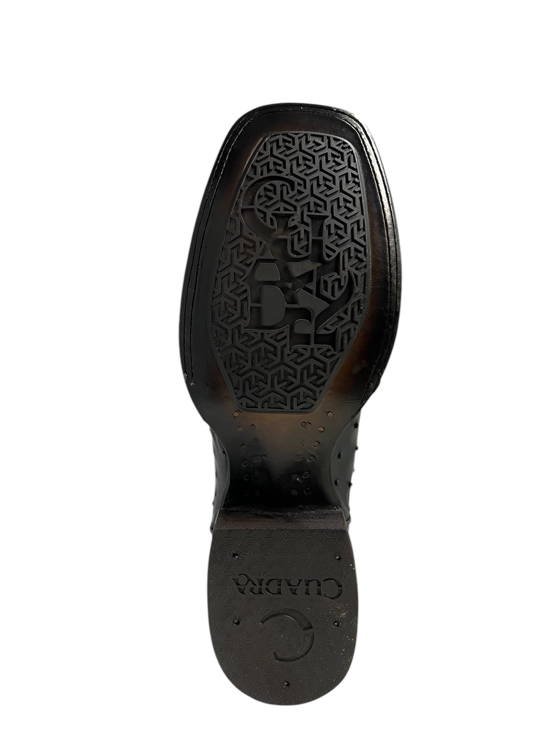 Cuadra Square Toe Black Ostrich - CU662
