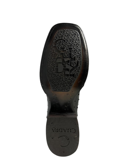 Cuadra Square Toe Black Ostrich - CU662