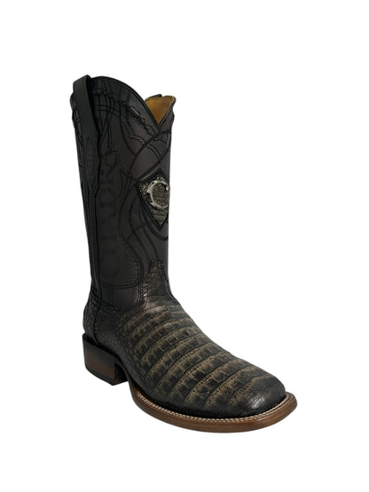 Cuadra Square Toe Caiman Belly Atlantic Black Sand - CU745