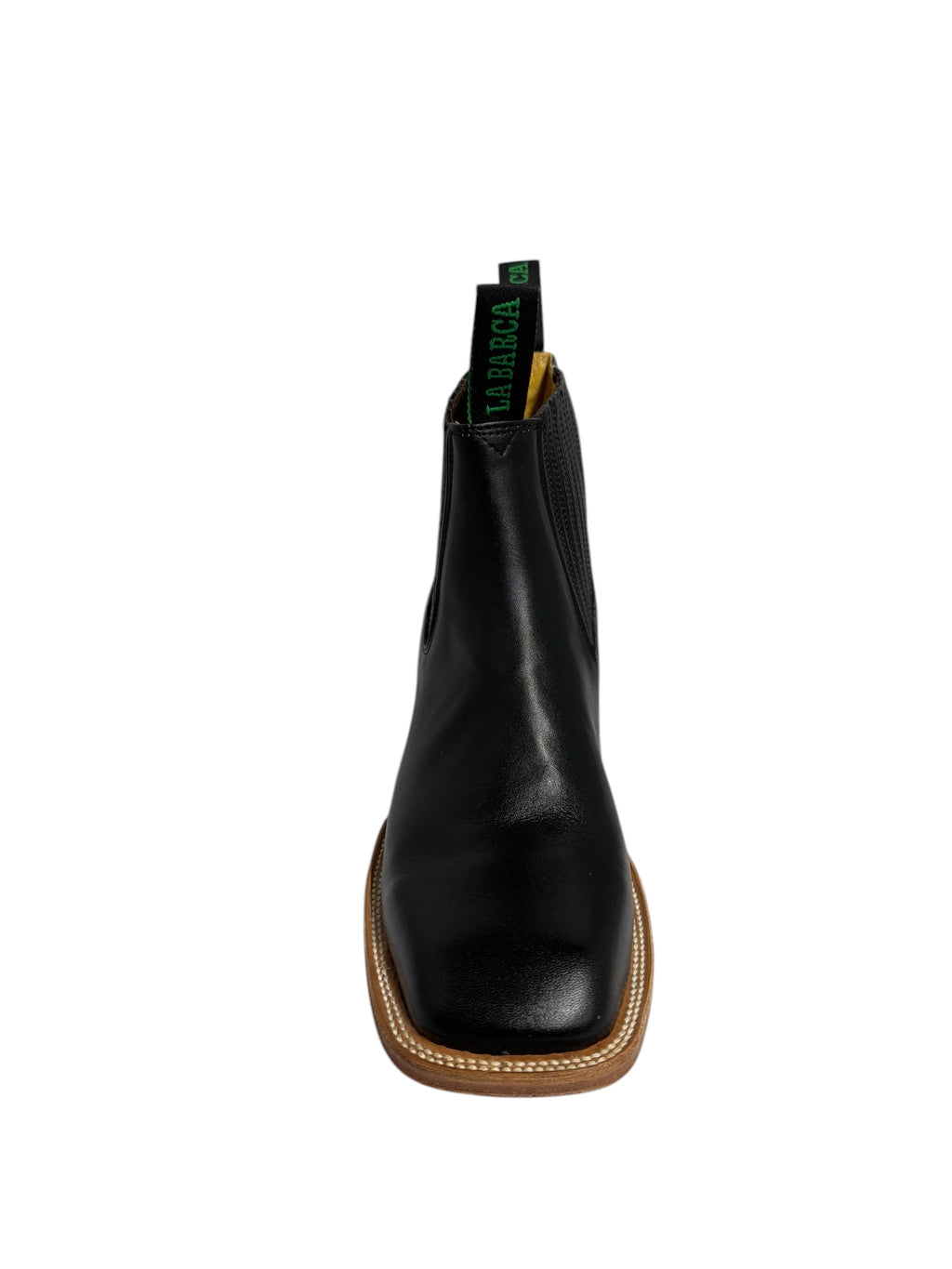 La Barca Square Toe Leather Black Ankle Boot - 935