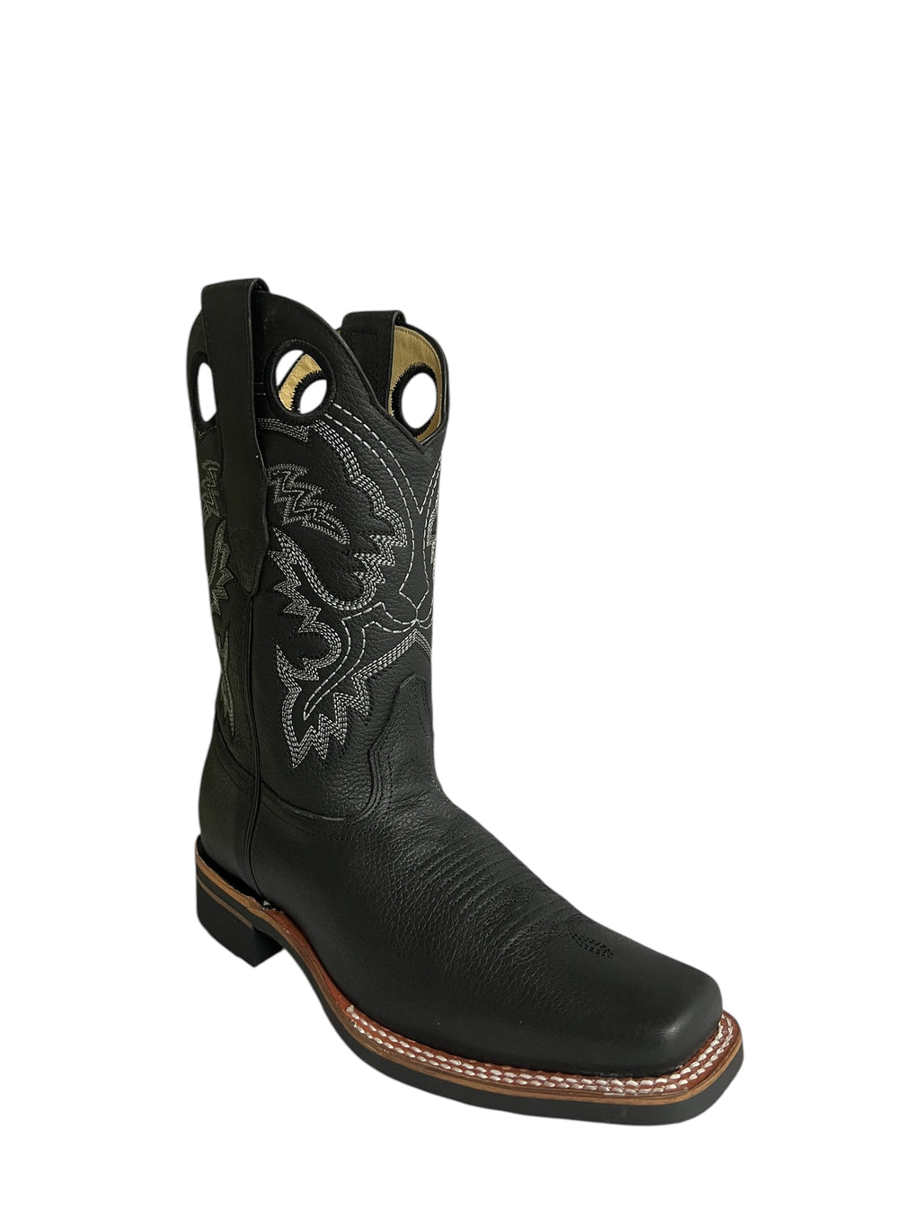 Los Altos Rodeo Square Toe And Rubber Sole Grisly Black - 8132705