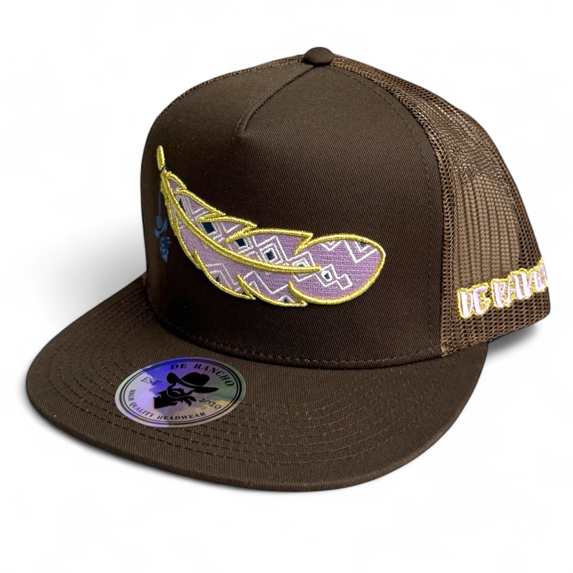 De Rancho Cap Gold Feather Brown - DR012